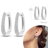 925 sterling silver hoop earrings with zirconia, hypoallergenic jewelry for women and girls