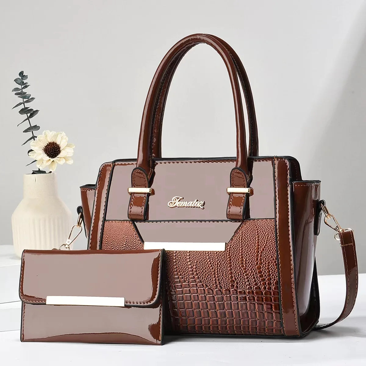 High-quality PU leather messenger handbag for women, luxury designer shoulder crossbody bag by HSF Marketplace.