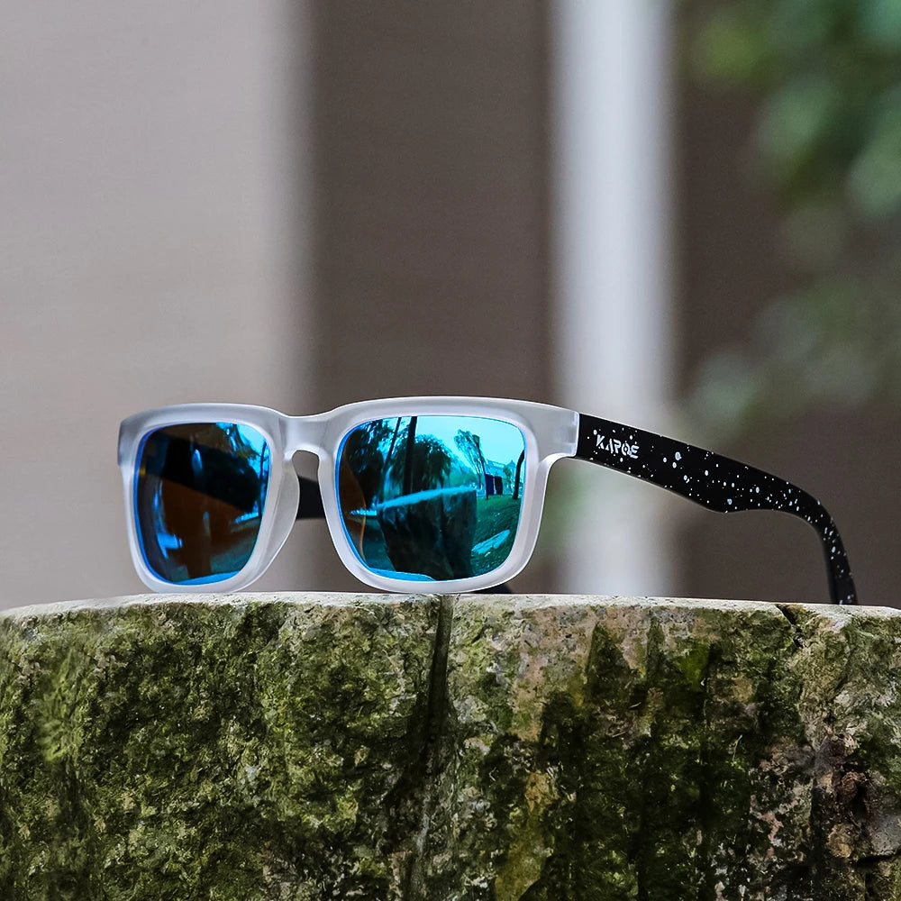 KAROS luxury square vintage cycling sunglasses by HSF Marketplace with polarized UV400 lenses for men and women, ideal for travel and driving.