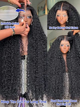 Natural Looking 300% Density Jerry Curly Human Hair Wig Pre Plucked For Black Women Luxurious 40 42 Inch Loose Deep Wave 13x6 Lace Frontal Wigs Human Hair Wet and Wavy Water Wave 13x4 Full Lace Front Human Hair Wigs Invisable