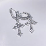 Minimalist zirconia cross dangle earrings for women by HSF Marketplace