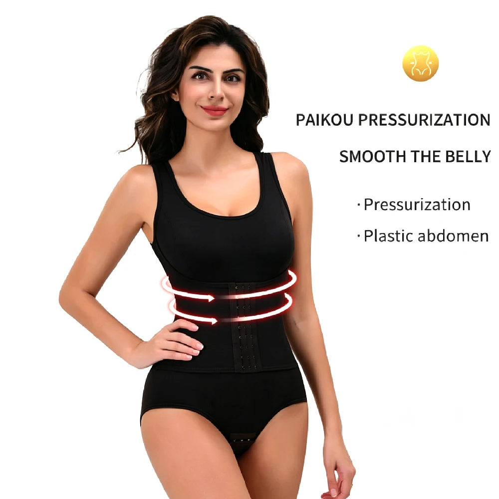 Women's full body shaper corset cincher with tummy control, waist trainer bodysuit and slimming tank top shapewear