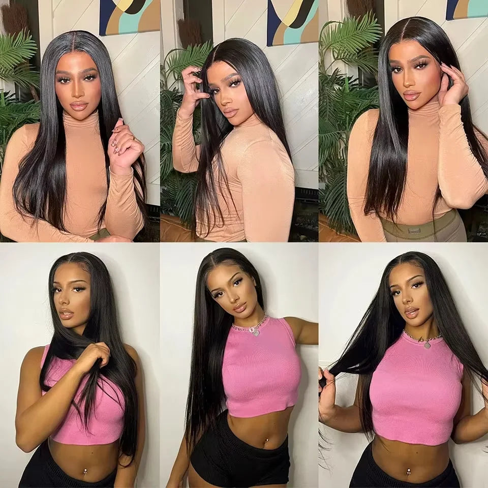 Brazilian Human Hair Bundles With Closure Straight Raw 3 4 Bundles With 4x4 5x5 HD Lace Closure Virgin Weave With 13x4 Frontal
