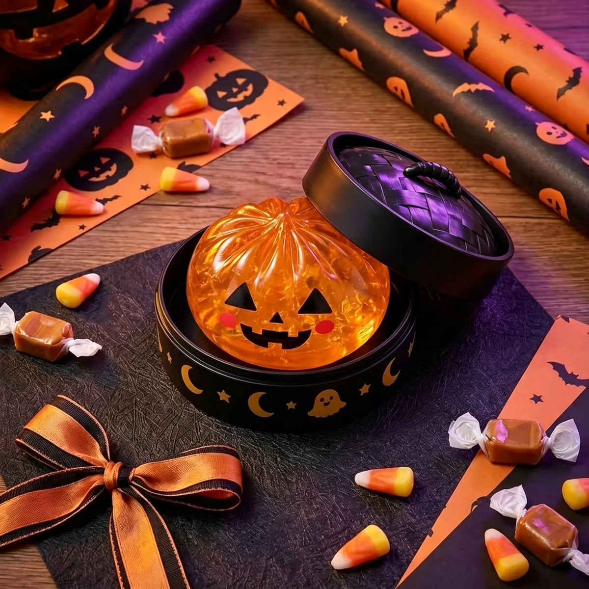 New Halloween Dumpling Squeeze Squishy Toy, Cute Slow Rising Squeeze Stress Relief Sensory Toy, Soft Kawaii Halloween Fidget Toy