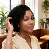 Elegant Curly Wave Pixie Cut 13x4x1 Lace Front Preplucked Remy Human Hair Wig for Women