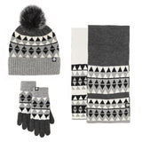 Women’s warm Japanese knit set with hat, scarf and gloves in coordinated winter accessories style