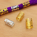 Golden cuffs hair rings for dreadlocks and braids, 50 or 100 piece hair styling set
