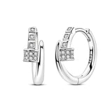 Hypoallergenic CZ zircon hoop earrings in 925 sterling silver by HSF Marketplace