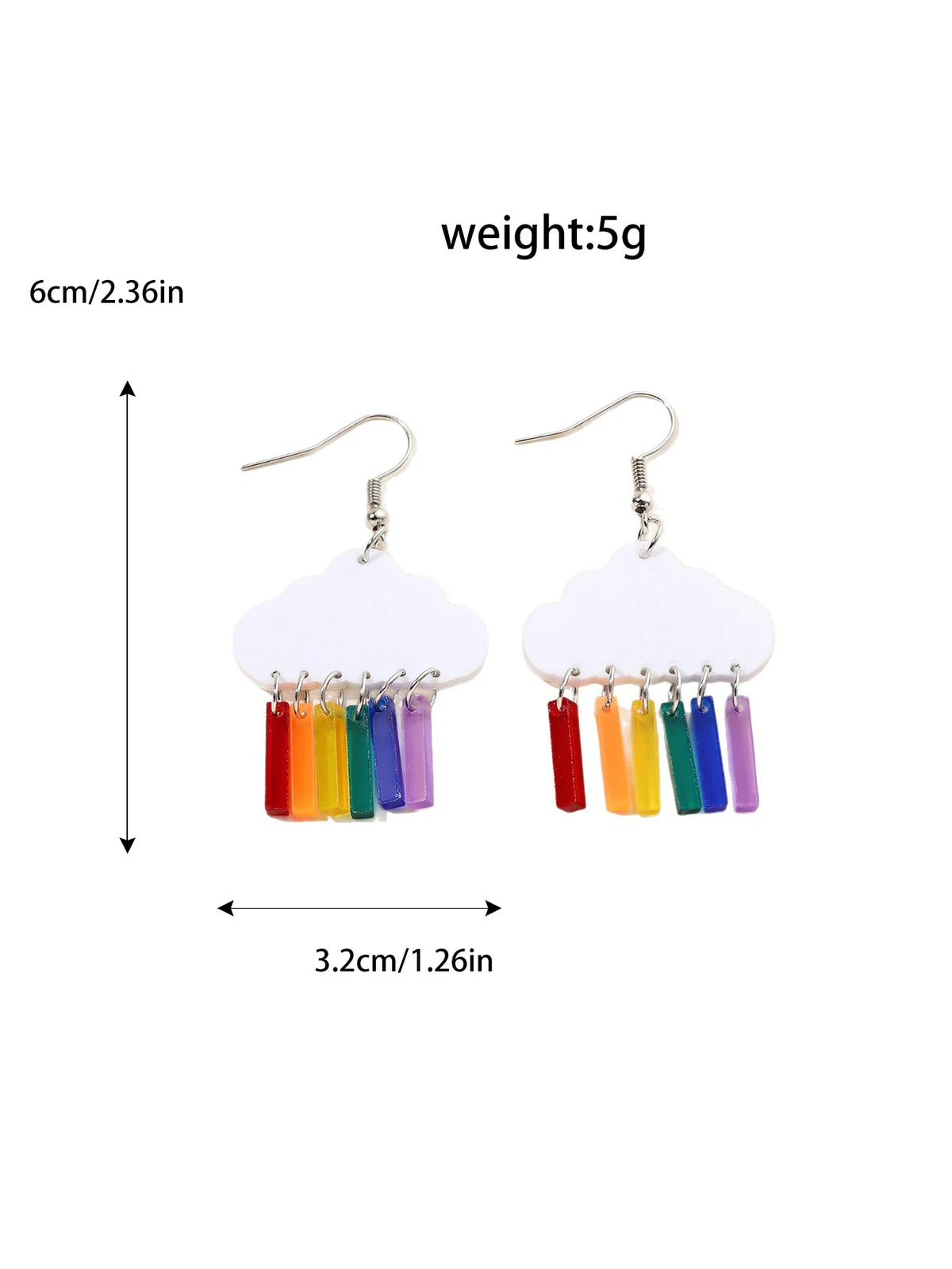 1pair Joyful Celebration Acrylic Rainbow Colors Drop Earrings for Women LGBT Lover Party Pride Month Jewelry Accessories