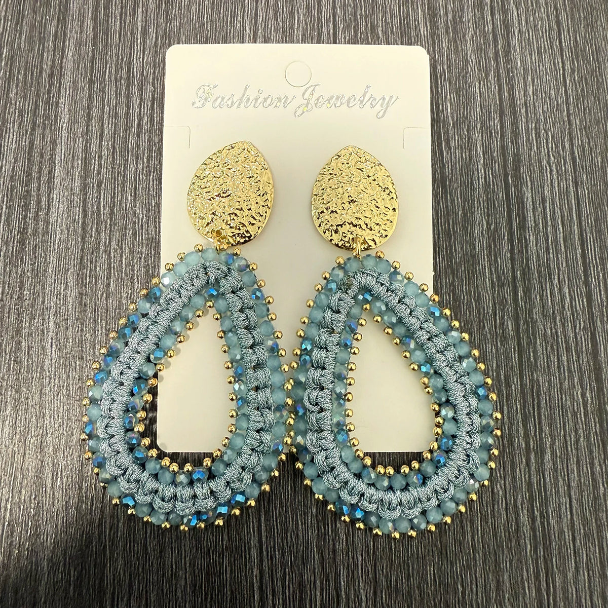 Colorful handmade water drop shape earrings for women by HSF Marketplace