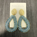 Colorful handmade water drop shape earrings for women by HSF Marketplace
