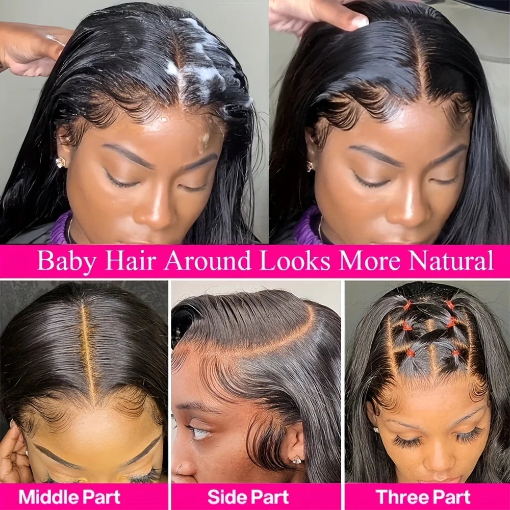30 40 Inch 250 Density Bone Straight 13X6 Hd Lace Frontal Wig 13X4 Transparent Lace Front Pre Plucked Human Hair For Women