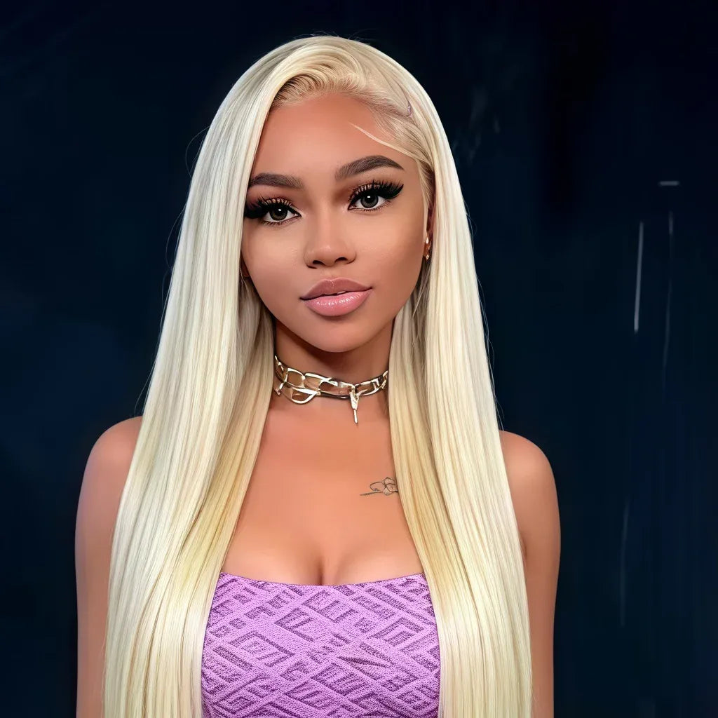 250% density blonde bone straight human hair wig for women by HSF Marketplace