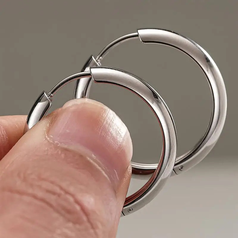 Stylish HSF Marketplace stainless steel hoop earrings for women in silver and gold tones