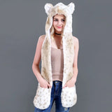 HSF winter warm earmuff hat with scarf and gloves 3-in-1 set, soft cold-weather accessories