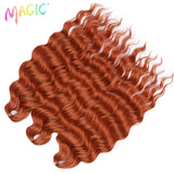 Magic 24Inch 3PCS Loose Wave Synthetic Crochet Hair Bundles Copper Red Heat Resistant Hair Extensions For Women Braiding Styling