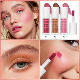 Liquid blush with creamy moisturizing texture, high-pigment long-lasting color, waterproof and sweat-proof finish
