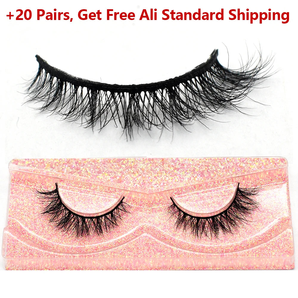 3D real mink false eyelashes, fluffy wispy short clusters by HSF Marketplace