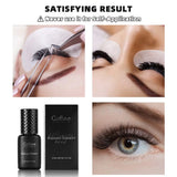 Holographic false eyelashes with Gollee 0.5s eyelash extension adhesive in a professional salon setting