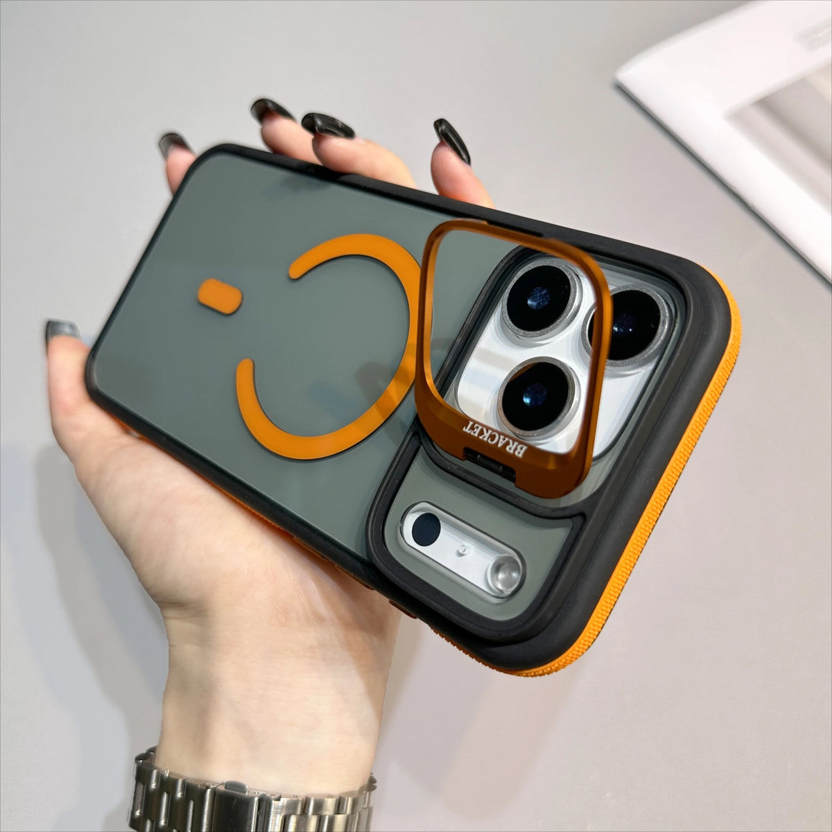 Magnetic matte phone case with kickstand for iPhone 17 and 16 by HSF Marketplace