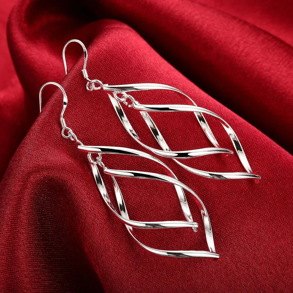 925 sterling silver hoop earrings for women by HSF Marketplace, showcasing a trendy, elegant jewelry design