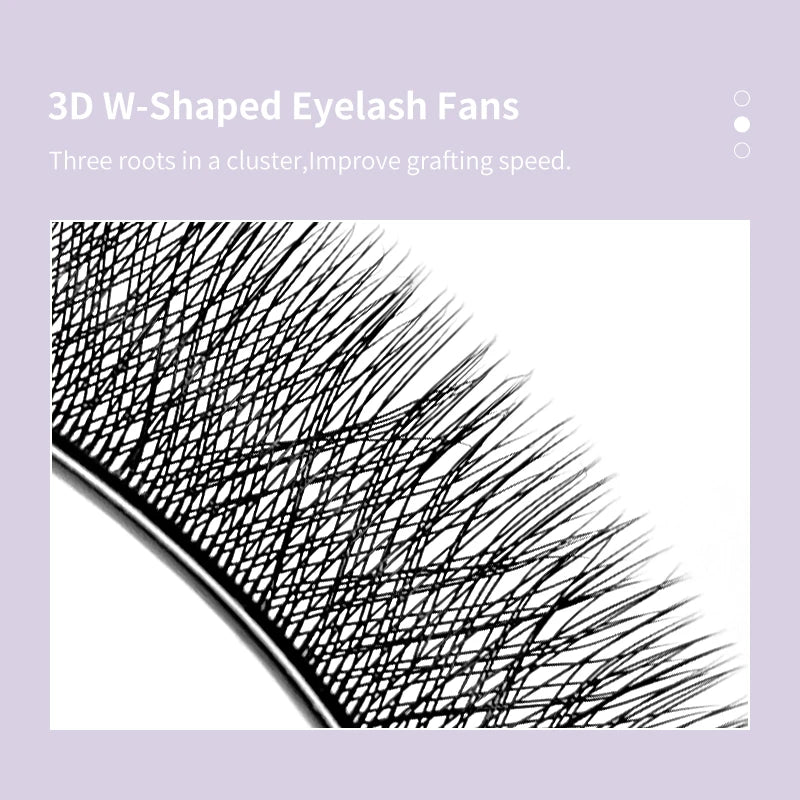 DIYDAY 3D W lashes extension fans, 6D W-shaped premade C and D curl false eyelashes for makeup