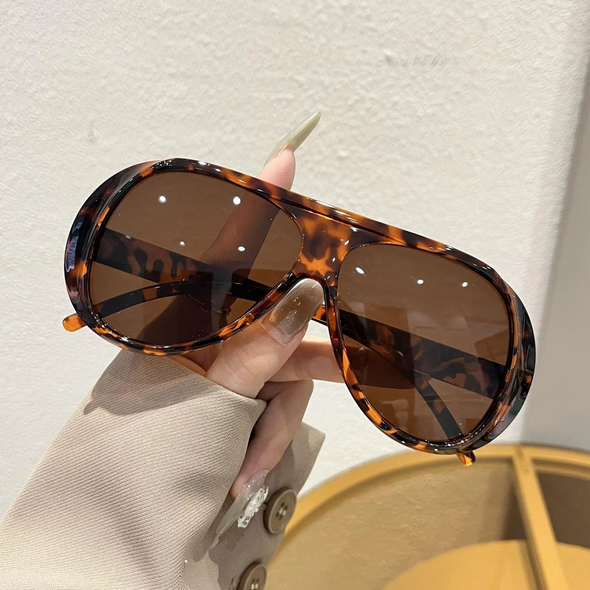 Vintage flat top pilot sunglasses for women, luxury UV400 eyewear by HSF Marketplace