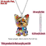 Colorful Yorkshire Terrier necklace by HSF Marketplace, detailed dog pendant jewelry for dog lovers