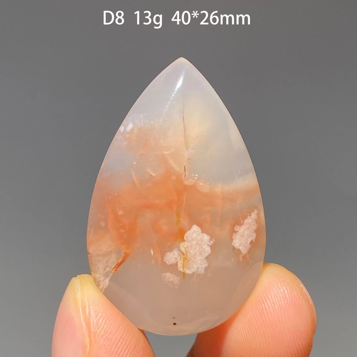 Pure Natural Madagascar Cherry Blossom Agate Water Drop Pendant Drilled Hole Healing Energy Crystal Home Decor DIY Jewelry Gift