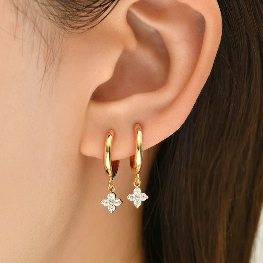 925 sterling silver leaf earrings for women, trendy allergy-resistant jewelry for parties and gifts