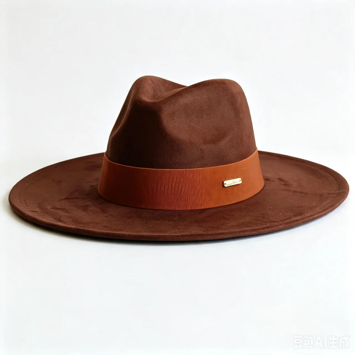 Women's HSF Marketplace suede wide-brim fedora hat in autumn winter felt style