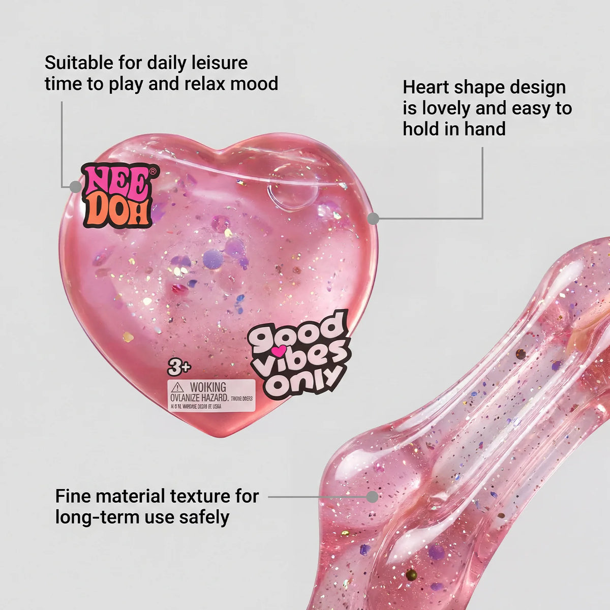 NEW Heart- Squishy Toy,Soft and Comfortable to theTouch,Non-Sticky,Quick to Bounce Back,Cute and Compact,Portable Palm-Sized Toy