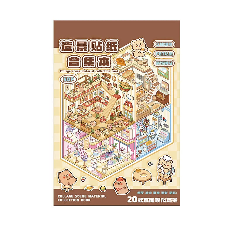 3D capybara landscape stickers, fun DIY collection for kids by HSF Marketplace