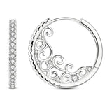 Hypoallergenic CZ zircon hoop earrings in 925 sterling silver, HSF Marketplace jewelry-sold.