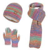 Women's gradient color knitted hat, scarf, and gloves winter set by HSF Marketplace
