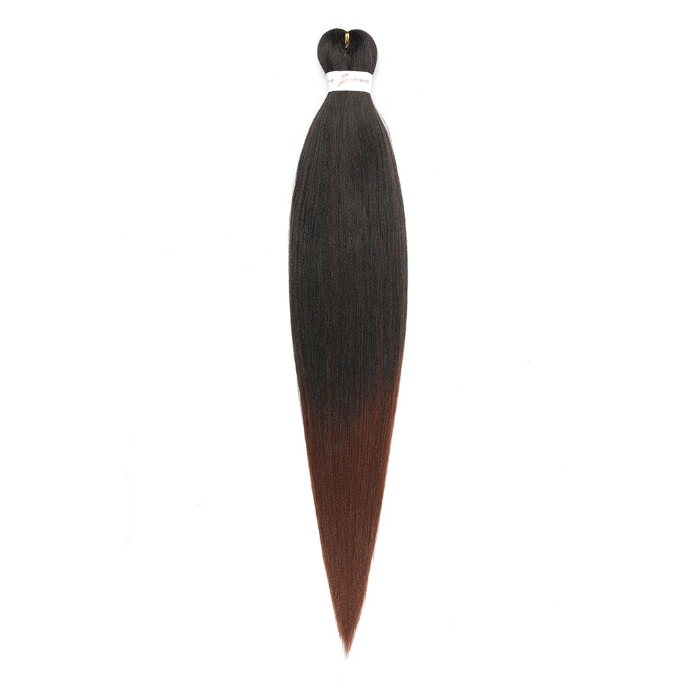 Pre-stretched Braids Hair Professional Itch Free Hot Water Setting Synthetic Fiber Ombre Yaki Texture Braid Hair Extensions