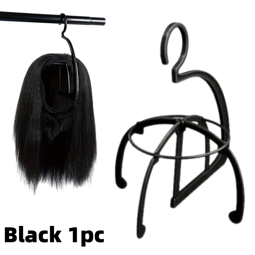 1/4pcs Plastic Wig Hanger Stand Hat Folding Rack Holder Black Pink Portable Styling & Organizing Wigs Storage Rack Display Tools