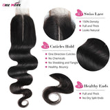 Brazilian Body Wave Human Hair Weave 2x6 with 3/4 Natural Hair Bundles Deep Parting Closure for Hair Extensions