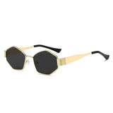Hexagon metal sunglasses for men and women, trendy outdoor cycling eyewear