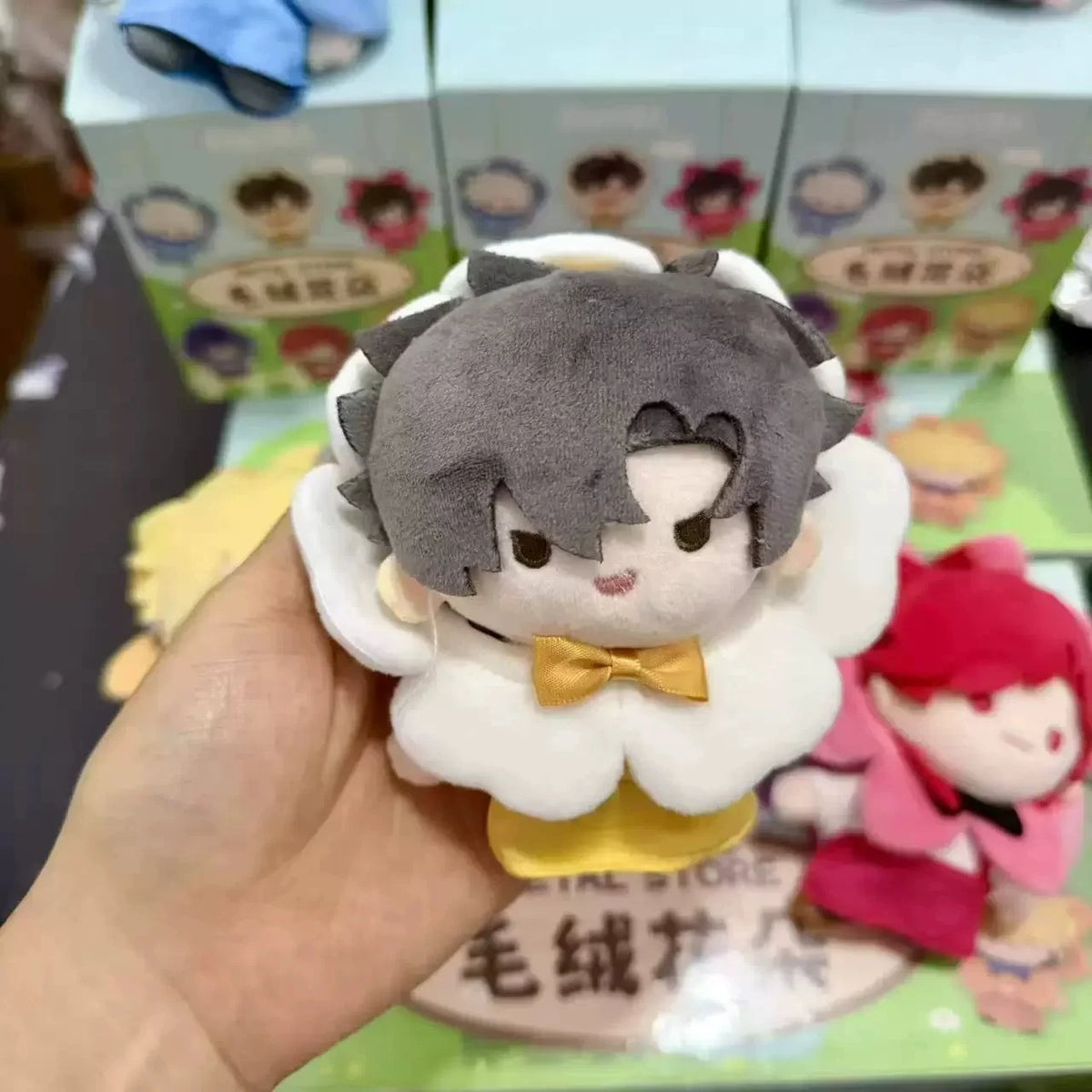 Link Click plush flower doll pendant blind box featuring a Liu Xiao character ornament for animation collectors