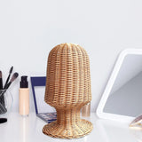 Tabletop Rattan Hat Rack for Hats Wigs Storage Display Stand Freestanding Durable Organizer for Home Office Restaurant Decor