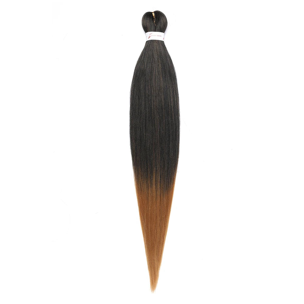 Pre-stretched Braids Hair Professional Itch Free Hot Water Setting Synthetic Fiber Ombre Yaki Texture Braid Hair Extensions