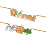 18K gold plated zircon pendant necklace by HSF Marketplace for women, featuring a delicate sparkling pendant