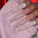 HSF Marketplace pink glitter skull and love print press-on false nails, 24-piece Halloween ballet style set