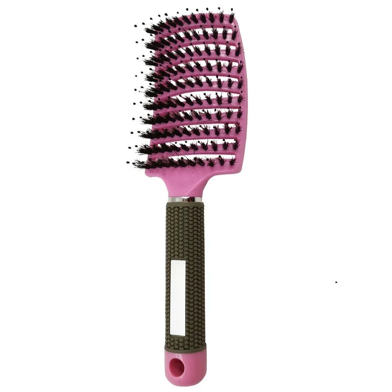HSF Marketplace detangling hair brush for curly hair with flexible bristles and scalp massage design