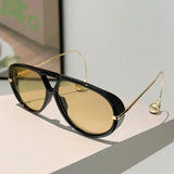 Oversized pilot sunglasses by HSF Marketplace featuring double bridge design, gradient lenses, metal frame, trendy women’s fashion shades.