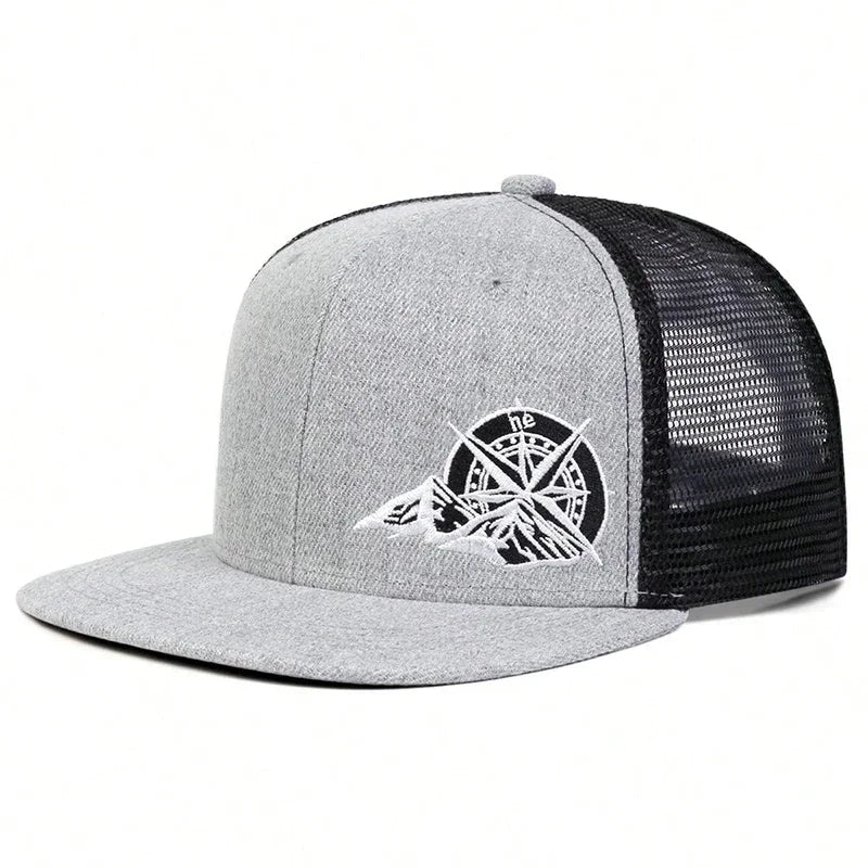 Unisex compass embroidery hip-hop adjustable baseball cap by HSF Marketplace, black women's hat