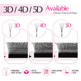 Arison narrow 3D/4D/5D premade eyelash extension fans in false eyelash trays by HSF Marketplace