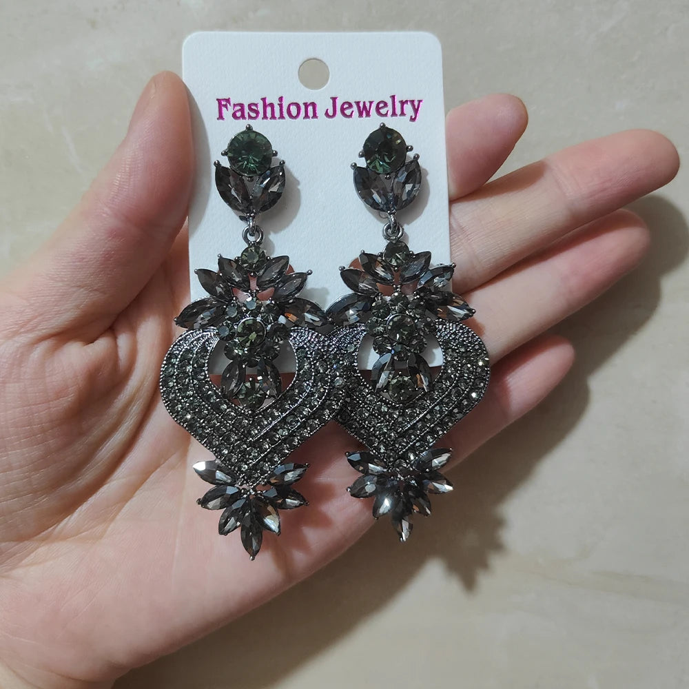 Chic champagne crystal chandelier earrings for women by HSF Marketplace