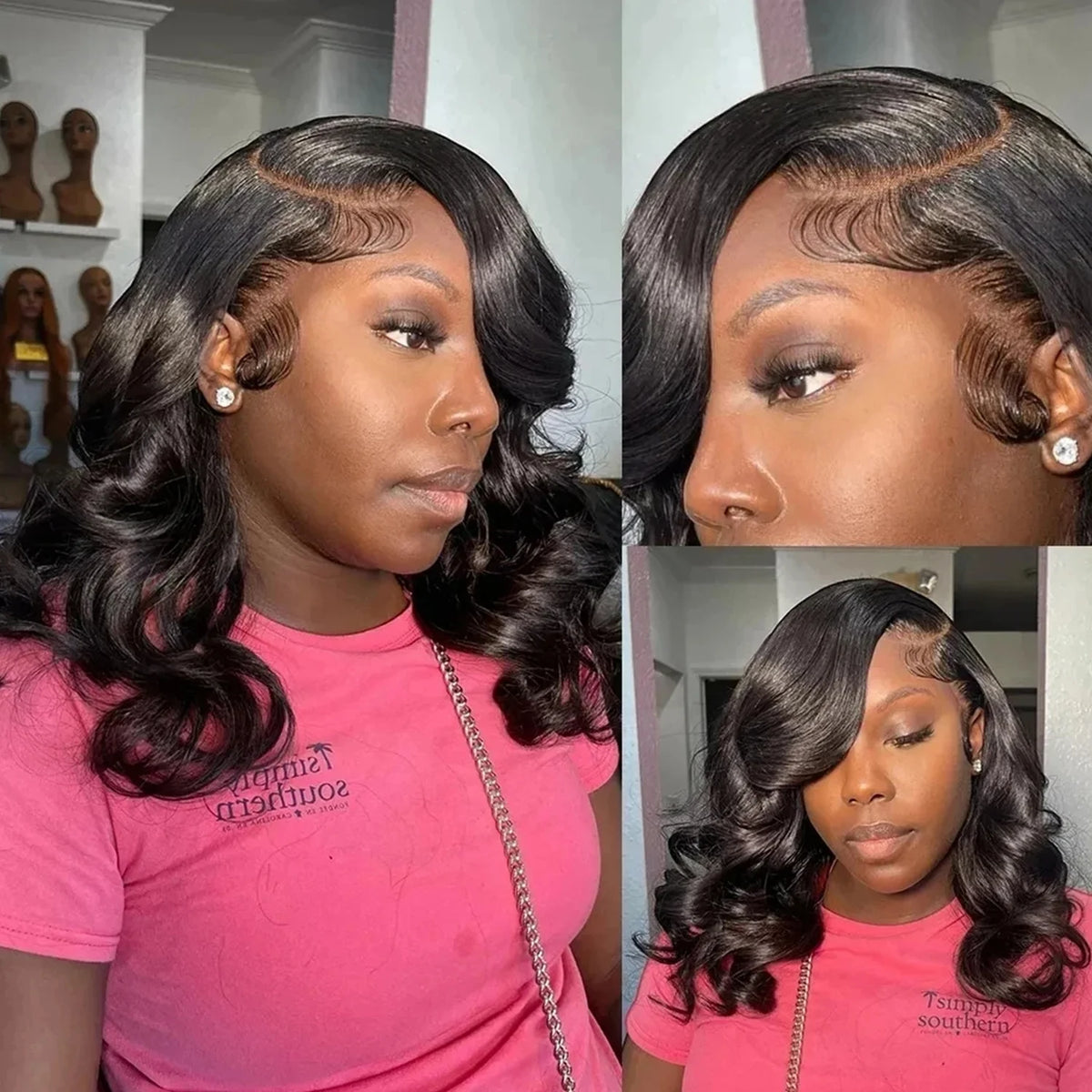 12A Double Drawn Human Hair Bouncy Wave 13x4 Lace Front Wigs 250 Density Vietnamese Hair Wear and Go Glueless Curly Wig
